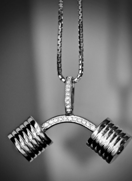 BP CZ curved barbell necklace