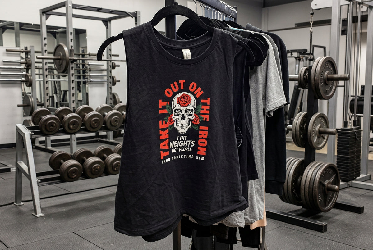 IA Take it out on the Weights women's crop tank